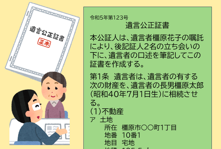 公正証書遺言に関するイラスト
